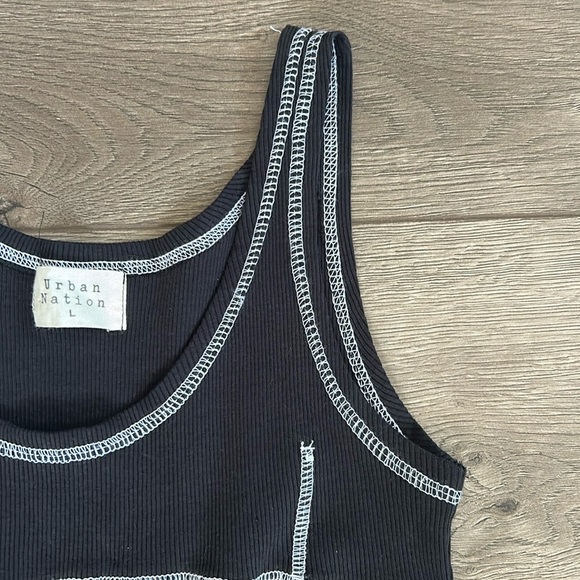 Urban Nation Black Sleeveless Dress 100% Cotton Size Large - Picture 3 of 6